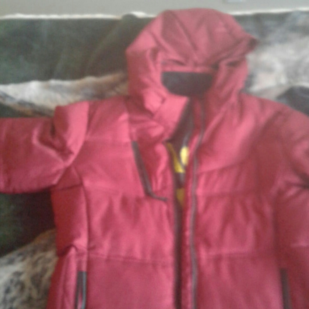 Brand New Red Puffer Zip Front Hooded Jacket 3XL